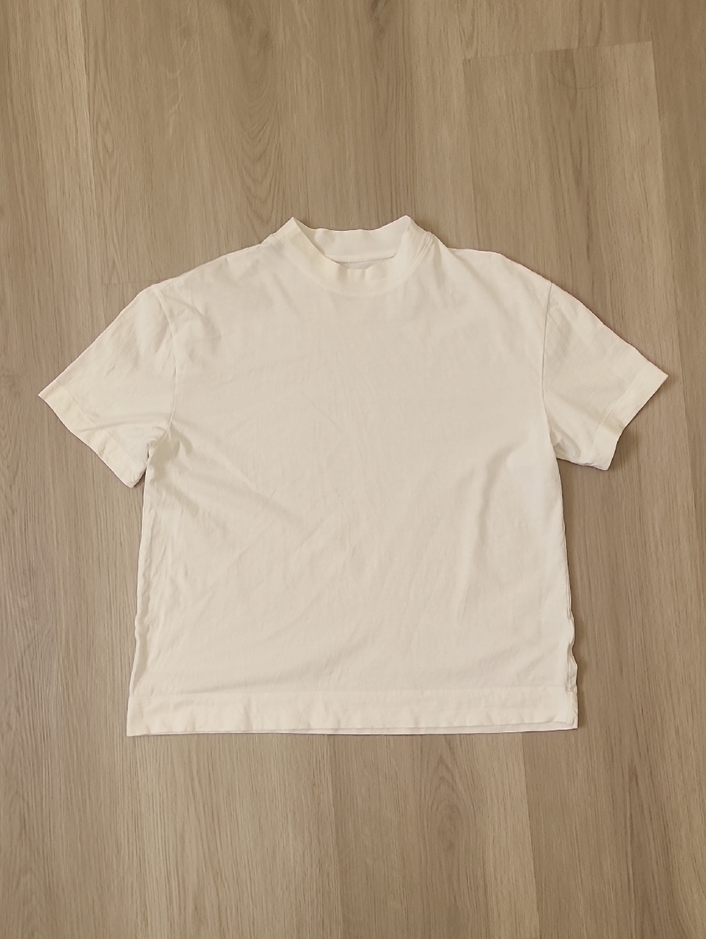 Everlane White Mockneck Tee 100% Organic Cotton Summer Short Sleeve Med Everyday